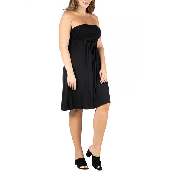 Plus Size 24/7 Comfort Apparel Strapless Mini Empire Waist Dress alternate view