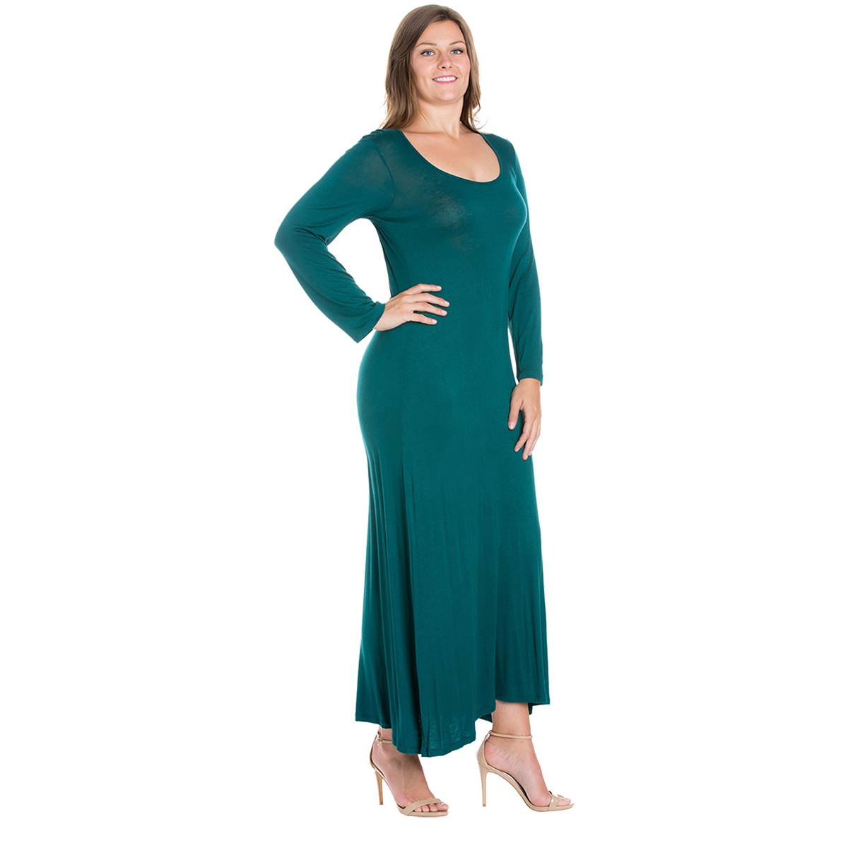 Plus Size 24/7 Comfort Apparel Solid Maxi Dress