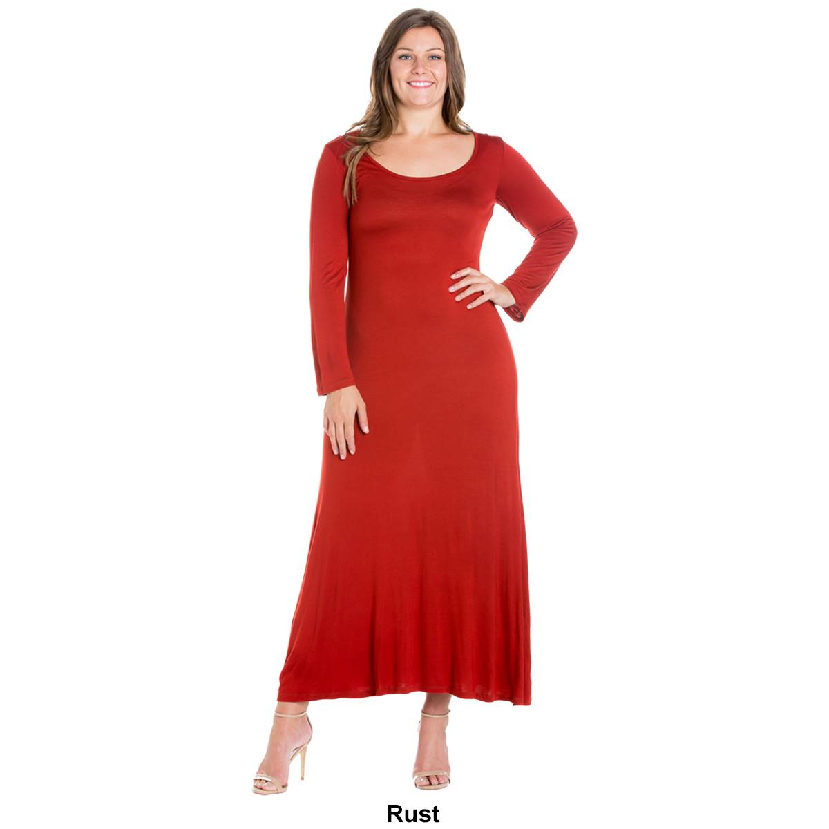 Plus Size 24/7 Comfort Apparel Solid Maxi Dress