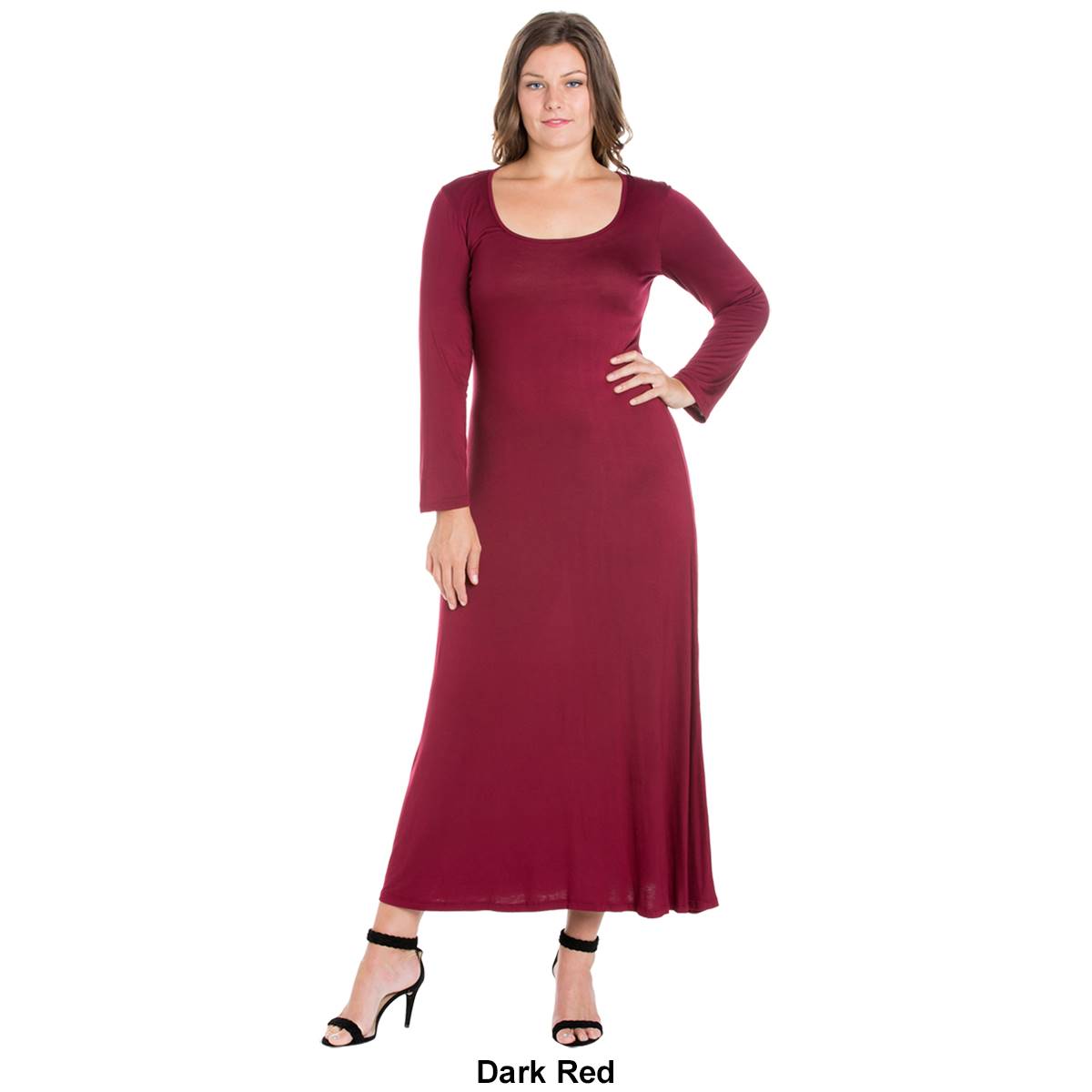 Plus Size 24/7 Comfort Apparel Solid Maxi Dress