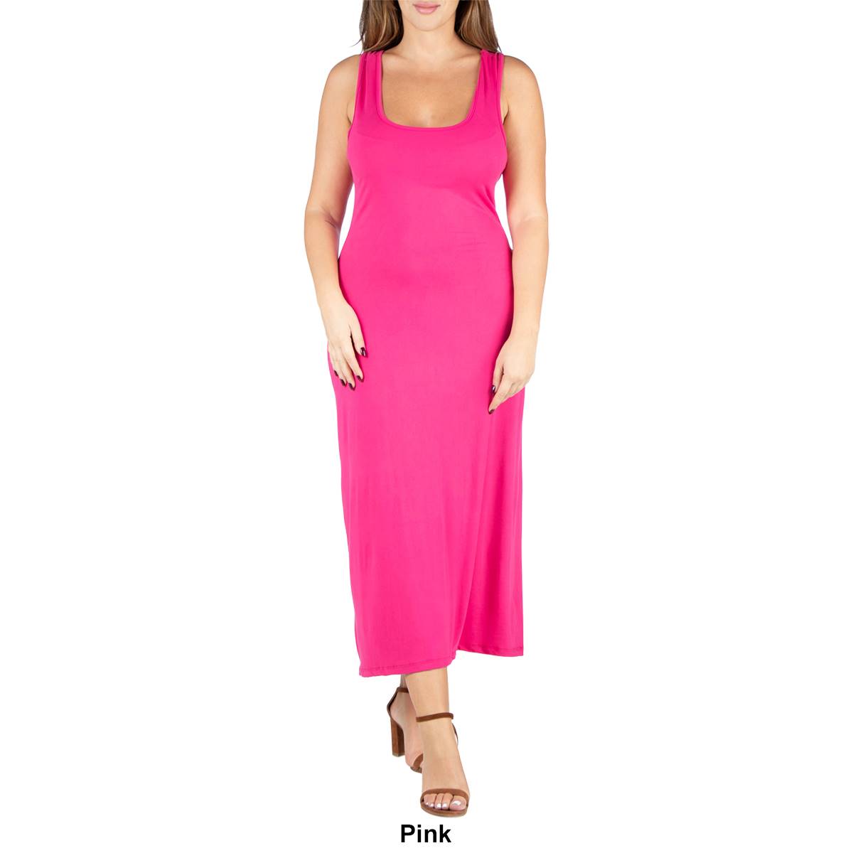 Plus Size 24/7 Comfort Apparel Racerback Maxi Dress