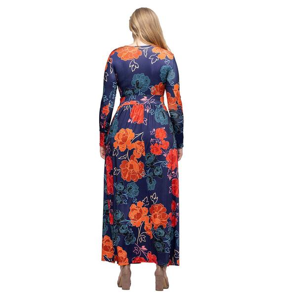 Womens 24/7 Comfort Apparel Floral Long Sleeve Empire Waist Dress alternate view