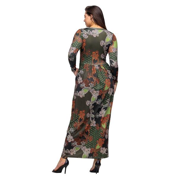 Womens 24/7 Comfort Apparel Green Empire Waist Pocket Dress alternate view