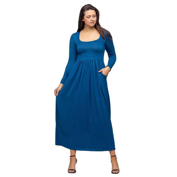 Womens 24/7 Comfort Apparel Empire Waist Pocket Dress
