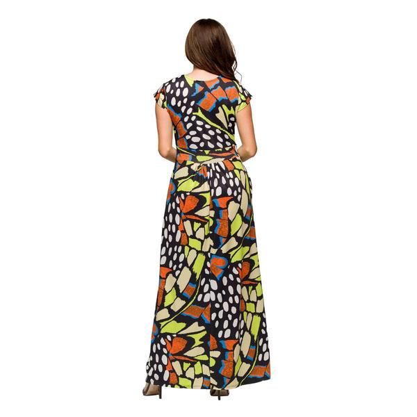 Womens 24/7 Comfort Apparel Butterfly Side Slit Pocket Maxi Dress alternate view