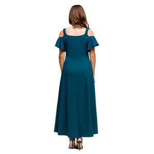 Womens 24/7 Comfort Apparel Cold Shoulder A-Line Maxi Dress alternate view