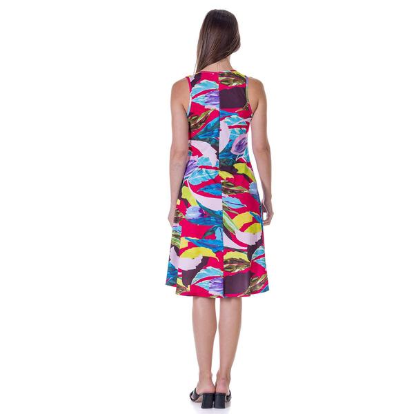 Womens 24/7 Comfort Apparel Tropical A-Line Knee Length Dress alternate view