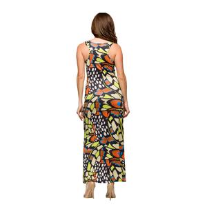 Womens 24/7 Comfort Apparel Bright Butterfly Tank Maxi Dress alternate view