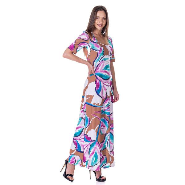 Womens 24/7 Comfort Apparel Large Floral A-Line Maxi Dress alternate view