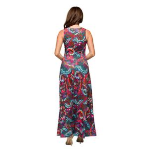 Womens 24/7 Comfort Apparel Pink & Brown Sleeveless Maxi Dress alternate view