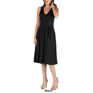 Womens 24/7 Comfort Apparel Sleeveless Solid Fit & Flare Dress alternate view