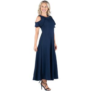 Womens 24/7 Comfort Apparel Cold Shoulder A-Line Dress alternate view