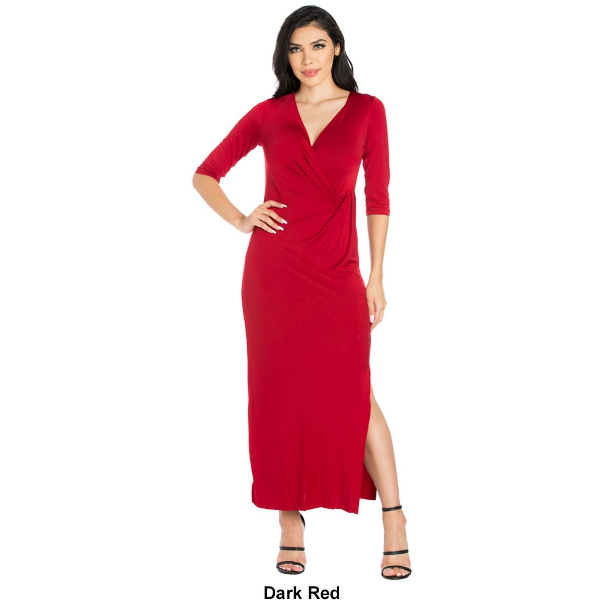 Womens 24/7 Comfort Apparel Fitted Maxi Dress