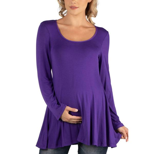 Plus Size 24/7 Comfort Apparel Swing Style Maternity Tunic Top