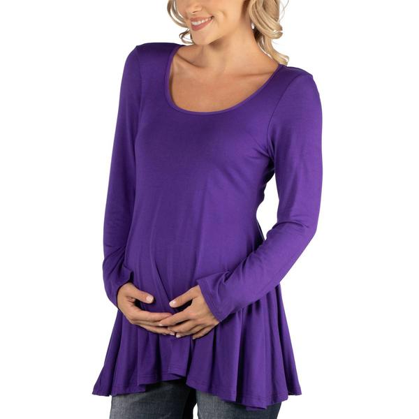 Plus Size 24/7 Comfort Apparel Swing Style Maternity Tunic Top alternate view