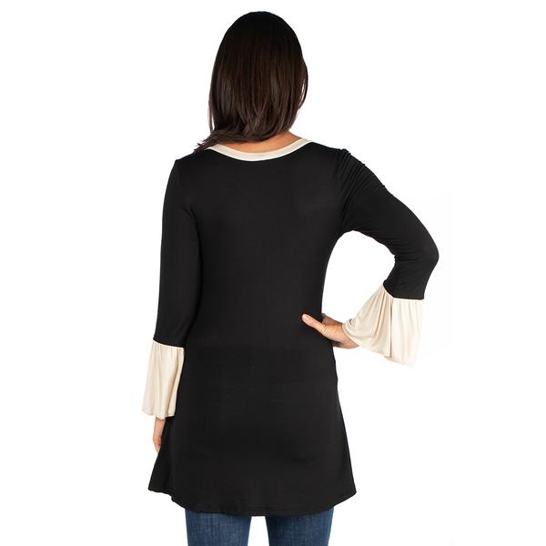 Womens 24/7 Comfort Apparel Hi-Low Tunic Maternity Top - Black alternate view