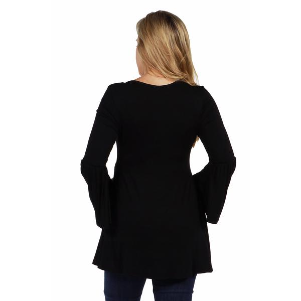 Plus Size 24/7 Comfort Apparel Bell Sleeve Tunic  Maternity Top alternate view