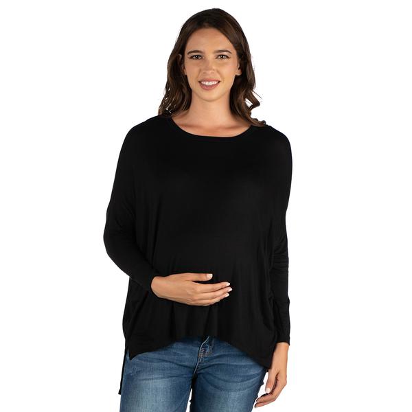 Womens 24/7 Comfort Apparel Oversized Dolman Maternity Top