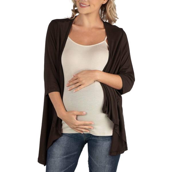 Plus Size 24/7 Comfort Apparel Elbow Sleeve Maternity Cardigan