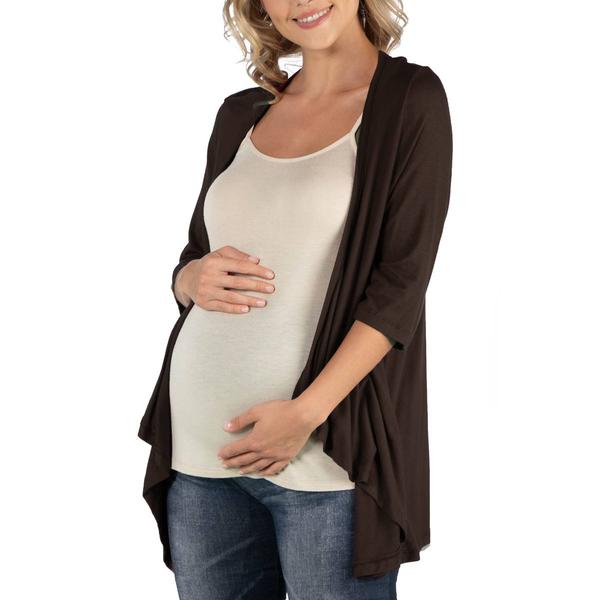 Womens 24/7 Comfort Apparel Elbow Sleeve Maternity Cardigan alternate view