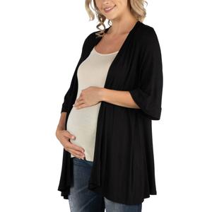 Plus Size 24/7 Comfort Apparel Open Front Maternity Cardigan alternate view
