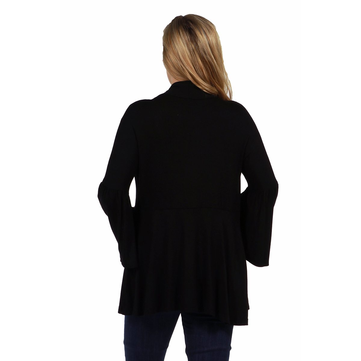 Plus Size 24/7 Comfort Apparel Bell Flared Maternity Cardigan