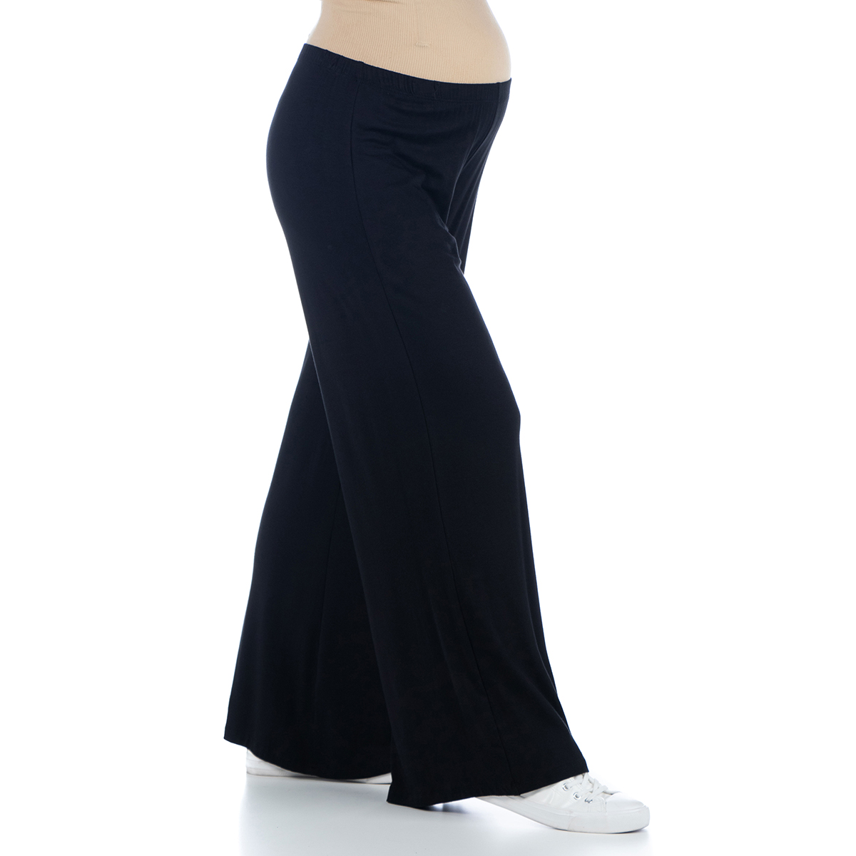 Plus Size 24/7 Comfort Apparel Solid Palazzo Maternity Pants