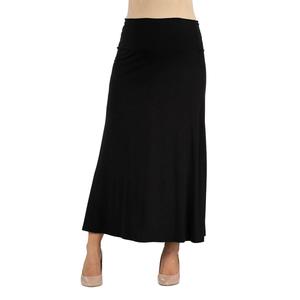 Plus Size 24/7 Comfort Apparel Maxi Maternity Skirt