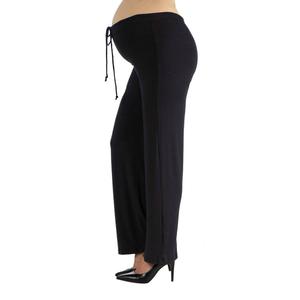 Plus Size 24/7 Comfort Apparel Drawstring Casual Maternity Pants alternate view