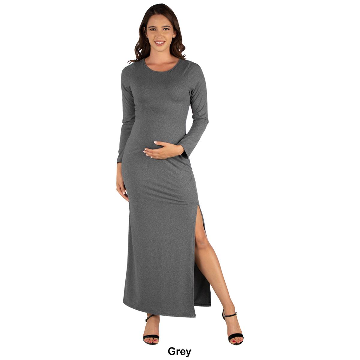 Plus Size 24/7 Comfort Apparel Long Sleeve Maternity Sheath Dress