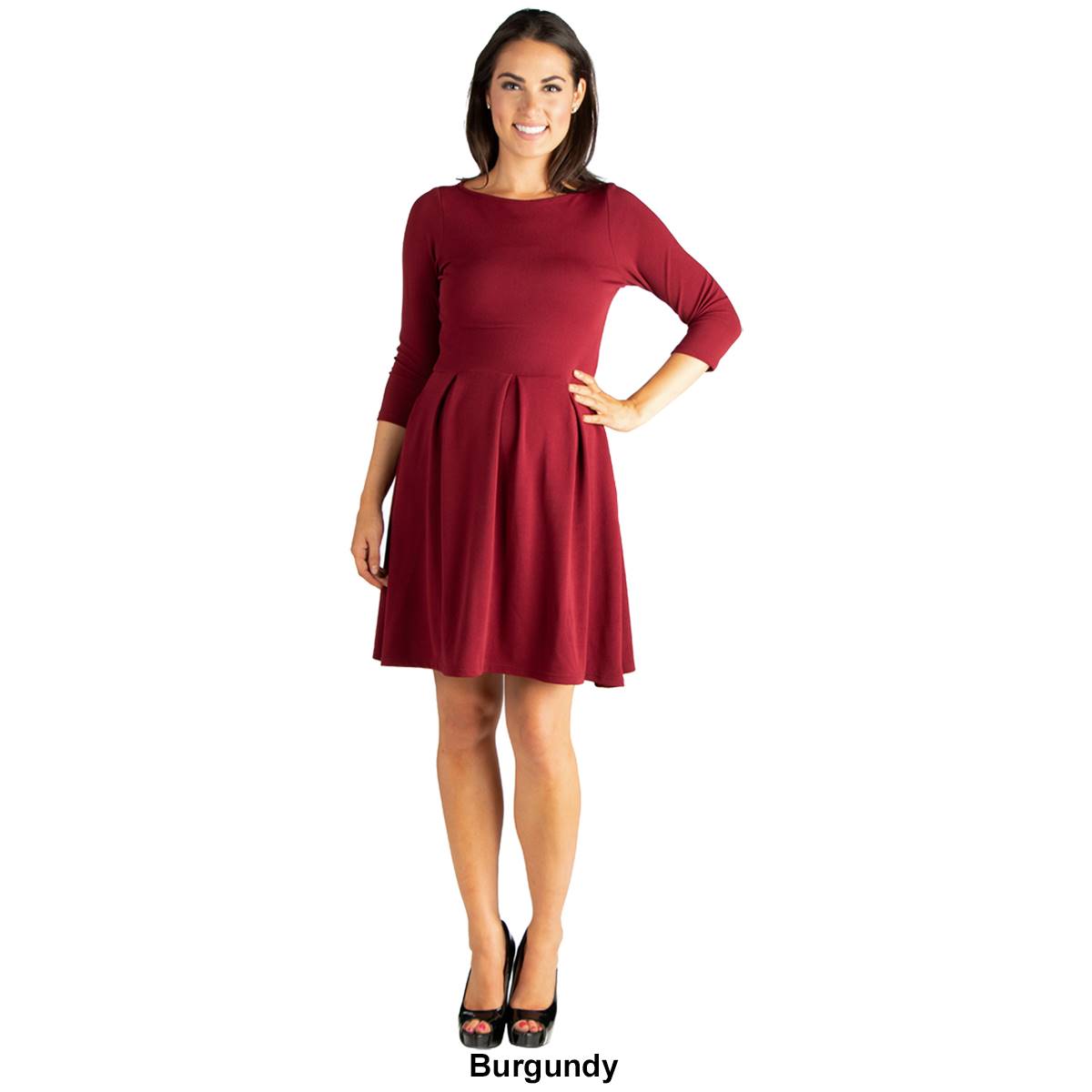 Plus Size 24/7 Comfort Apparel Fit & Flare Maternity Dress