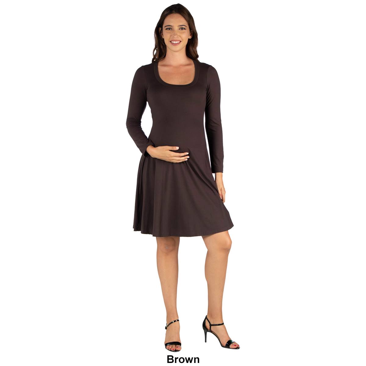 Plus Size 24/7 Comfort Apparel A-Line Mini Maternity Dress