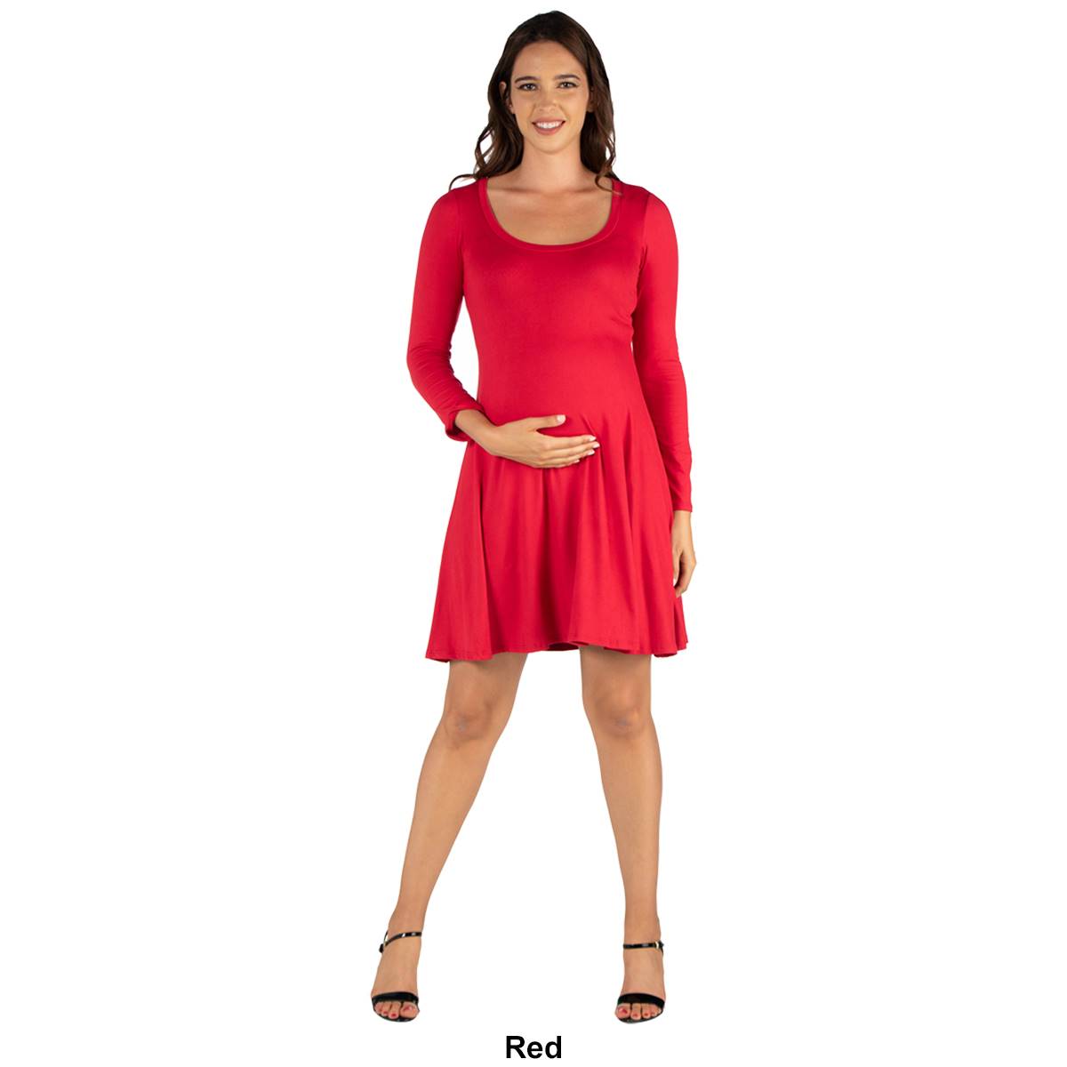 Plus Size 24/7 Comfort Apparel A-Line Mini Maternity Dress