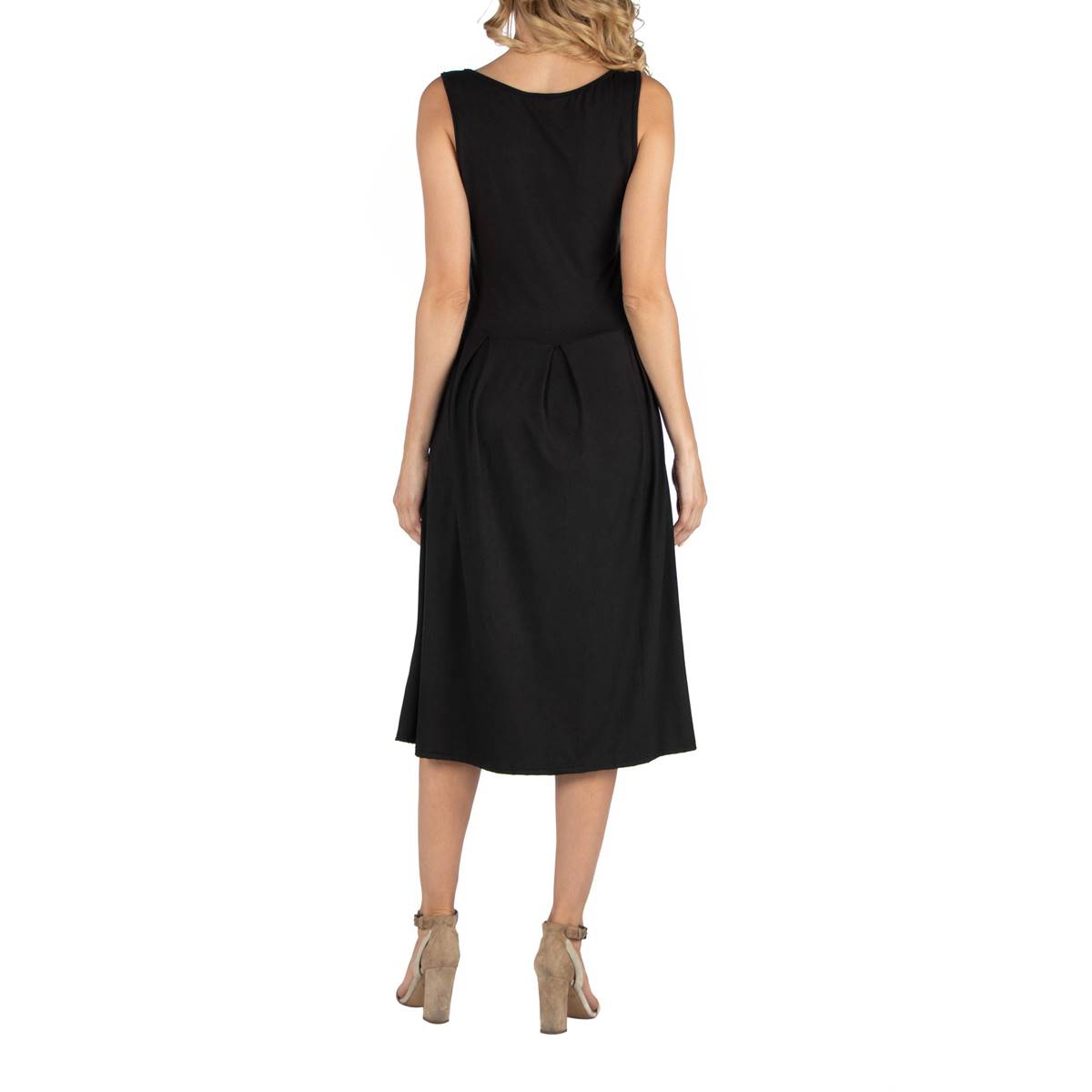 Womens 24/7 Comfort Apparel Sleeveless Maternity Midi Dress