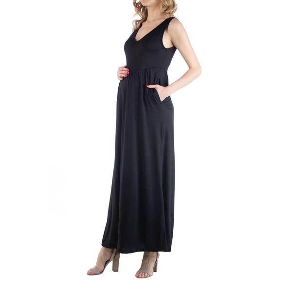 Plus Size 24/7 Comfort Apparel Sleeveless Maternity Maxi Dress alternate view