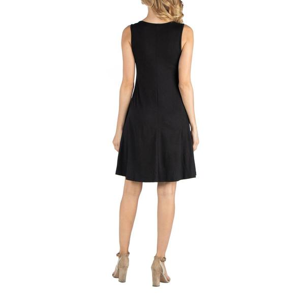 Womens 24/7 Comfort Apparel Solid Maternity Fit and Flare Dress alternate view