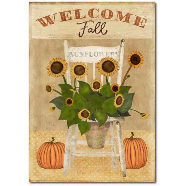Courtside Market Fall Sunflower Chair Wall Art - 12x18