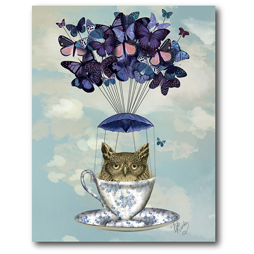 Courtside Market Owl In Teacup Canvas Wall Art