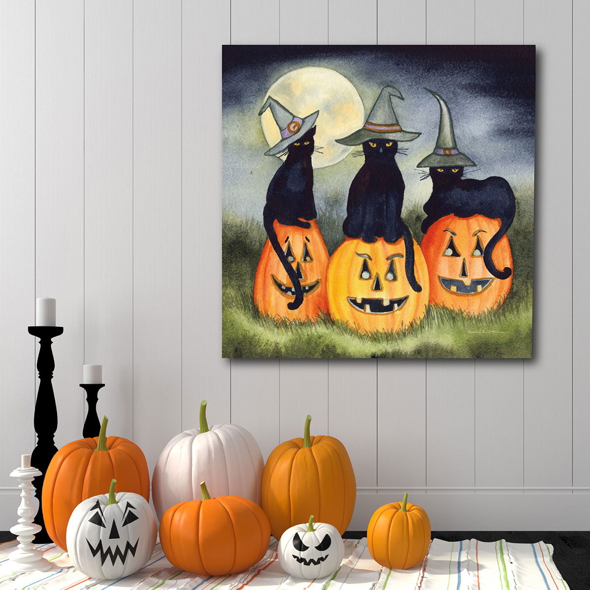 Courtside Market Haunting Halloween Night Wall Art - 16x16