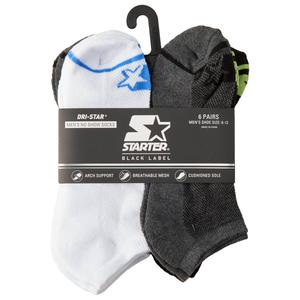 Mens Starter(R) 6pk. No Show Socks - White/Grey/Black