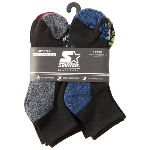 Mens Starter(R) 6pk. Marled Quarter Socks