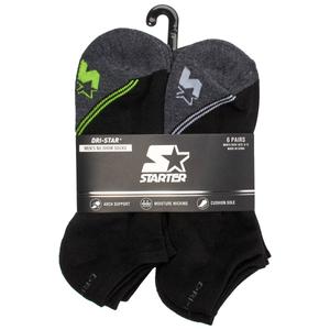 Mens Starter(R) 6pk. Color Block No-Show Socks - Black