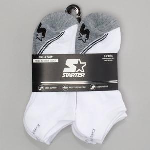 Mens Starter(R) 6pk.Toe Color Block No Show Socks - White