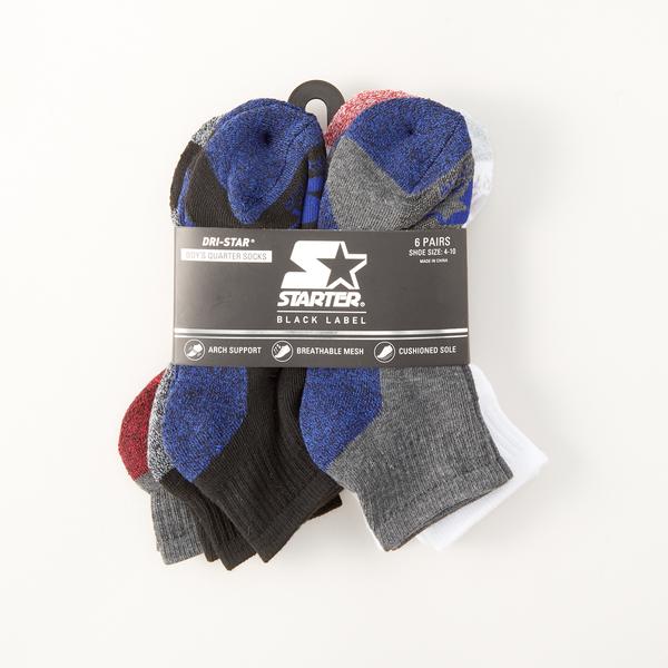 Boys (8-20) Starter(R) Quarter Socks - Black / Grey / White