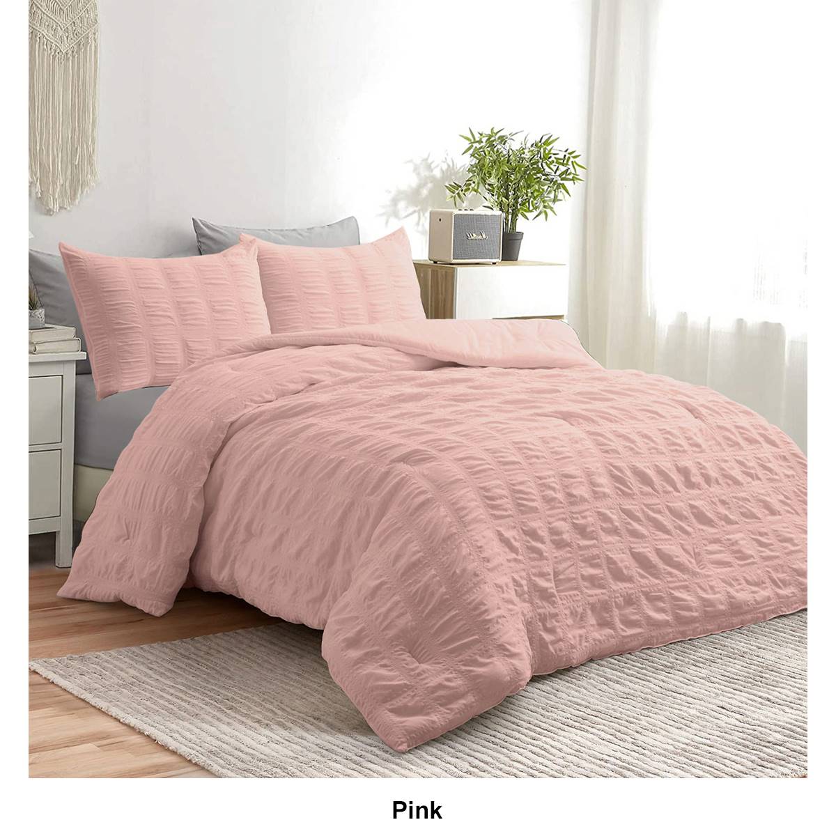 PeaceNest All Season Bubble Ruched Down Alternative Comforter Set