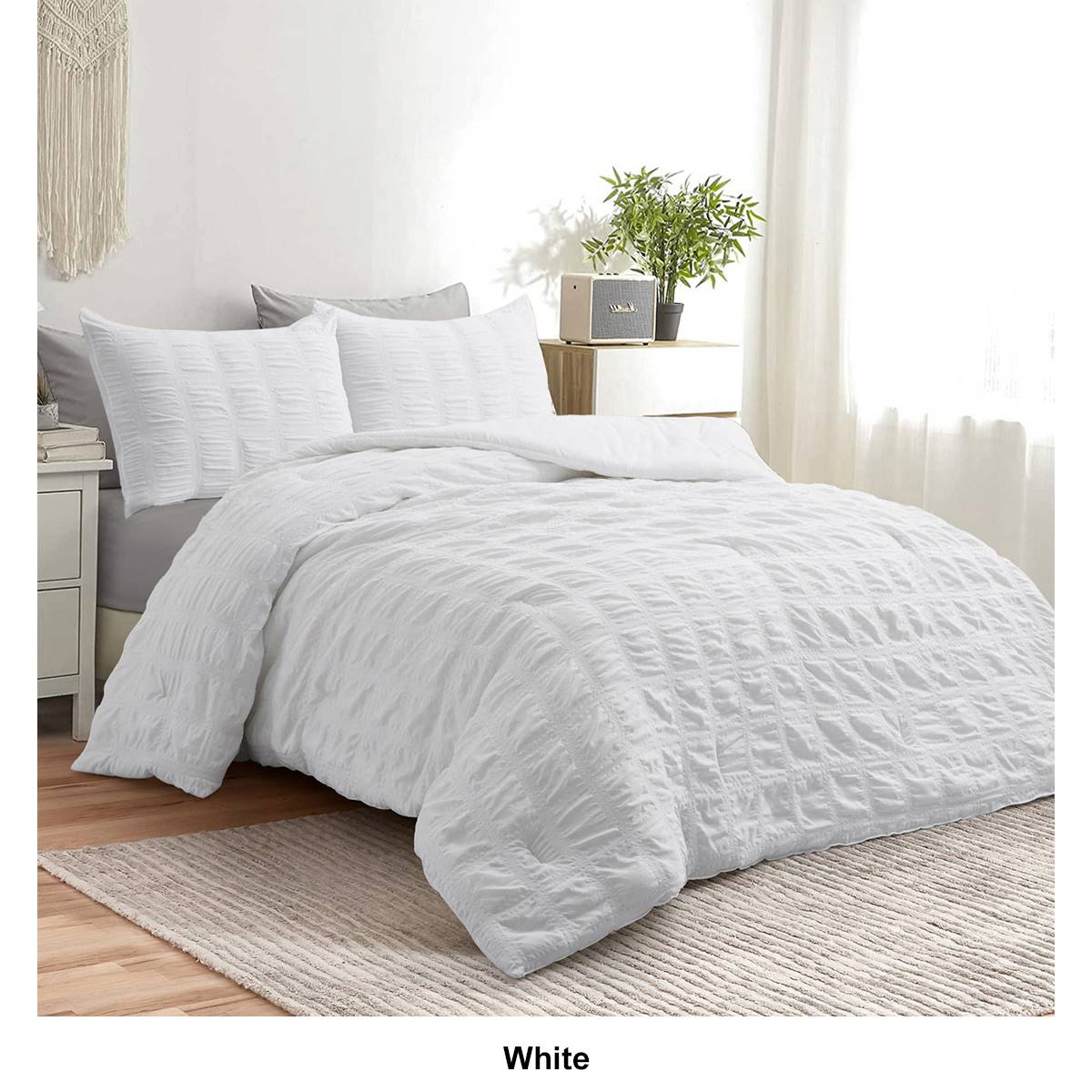 PeaceNest All Season Bubble Ruched Down Alternative Comforter Set