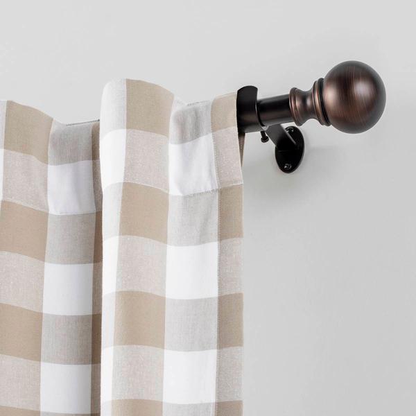 Threadmade Cordelia Single Curtain Rod w/ Globe Ball Finial alternate view