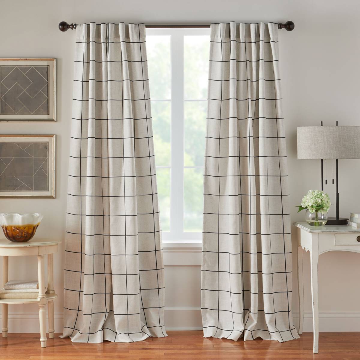 Elrene Brighton Windowpane Plaid Blackout Window Curtain Panel