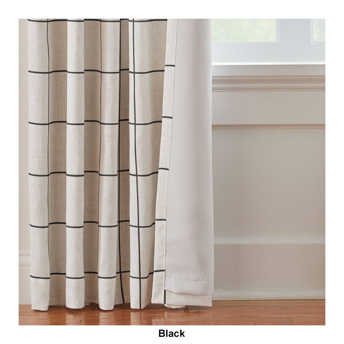 Elrene Brighton Windowpane Plaid Blackout Window Curtain Panel