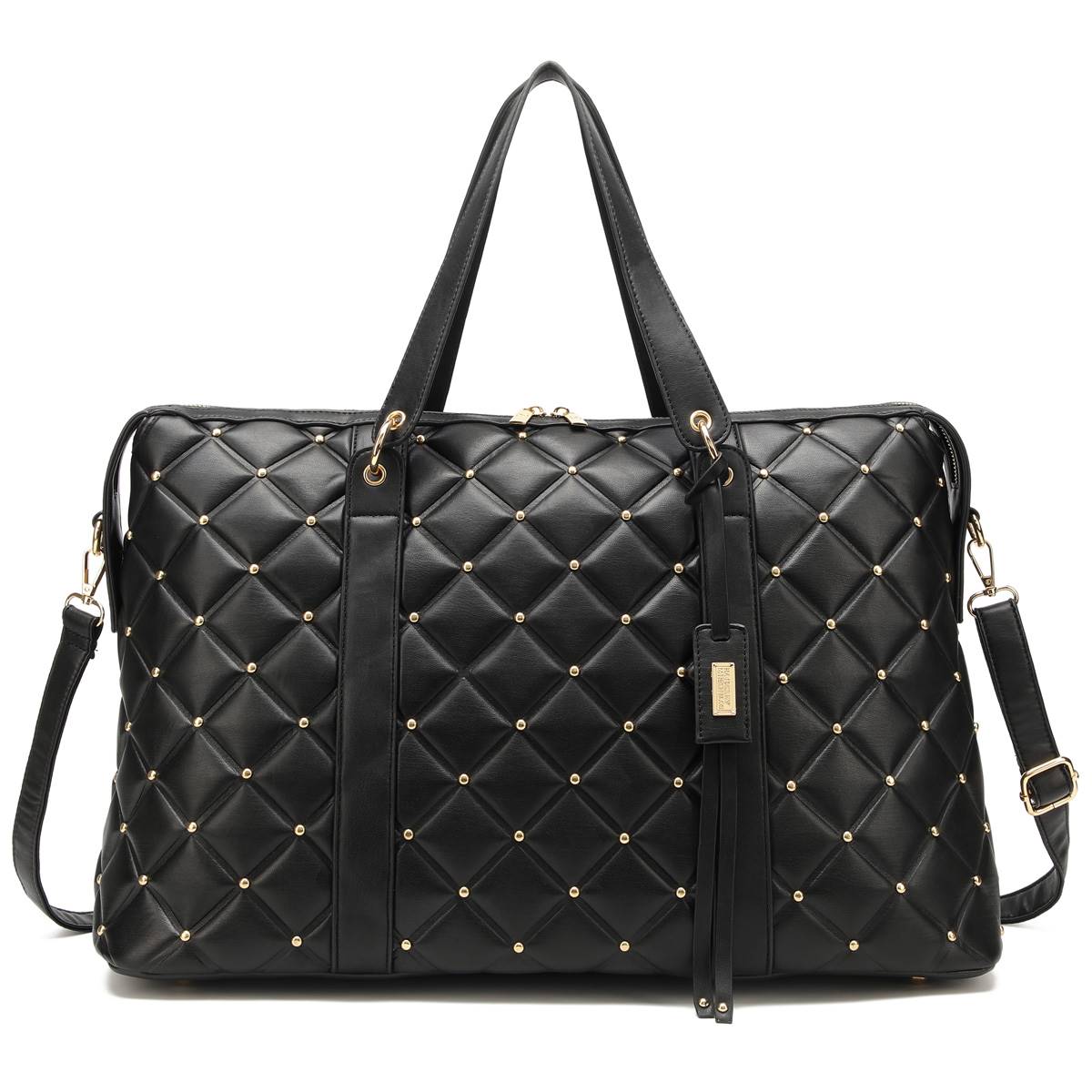 Badgley Mischka Quilted Vegan Leather Weekender Bag